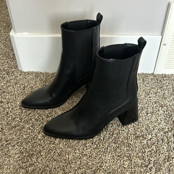 Zara Geometric Heel Pointed Ankle Boot Black - Picture 9 of 13